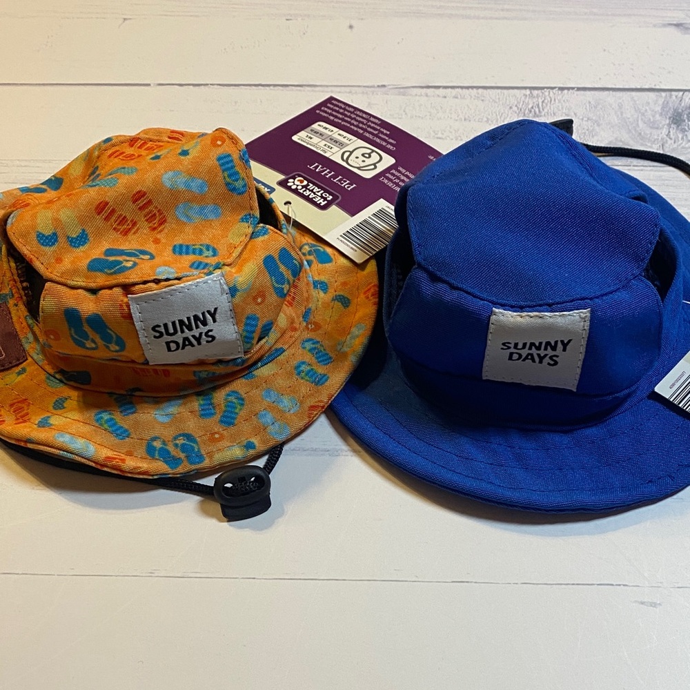 Heart To Tail Dog Bucket Hat Set Blue & Orange XS/S